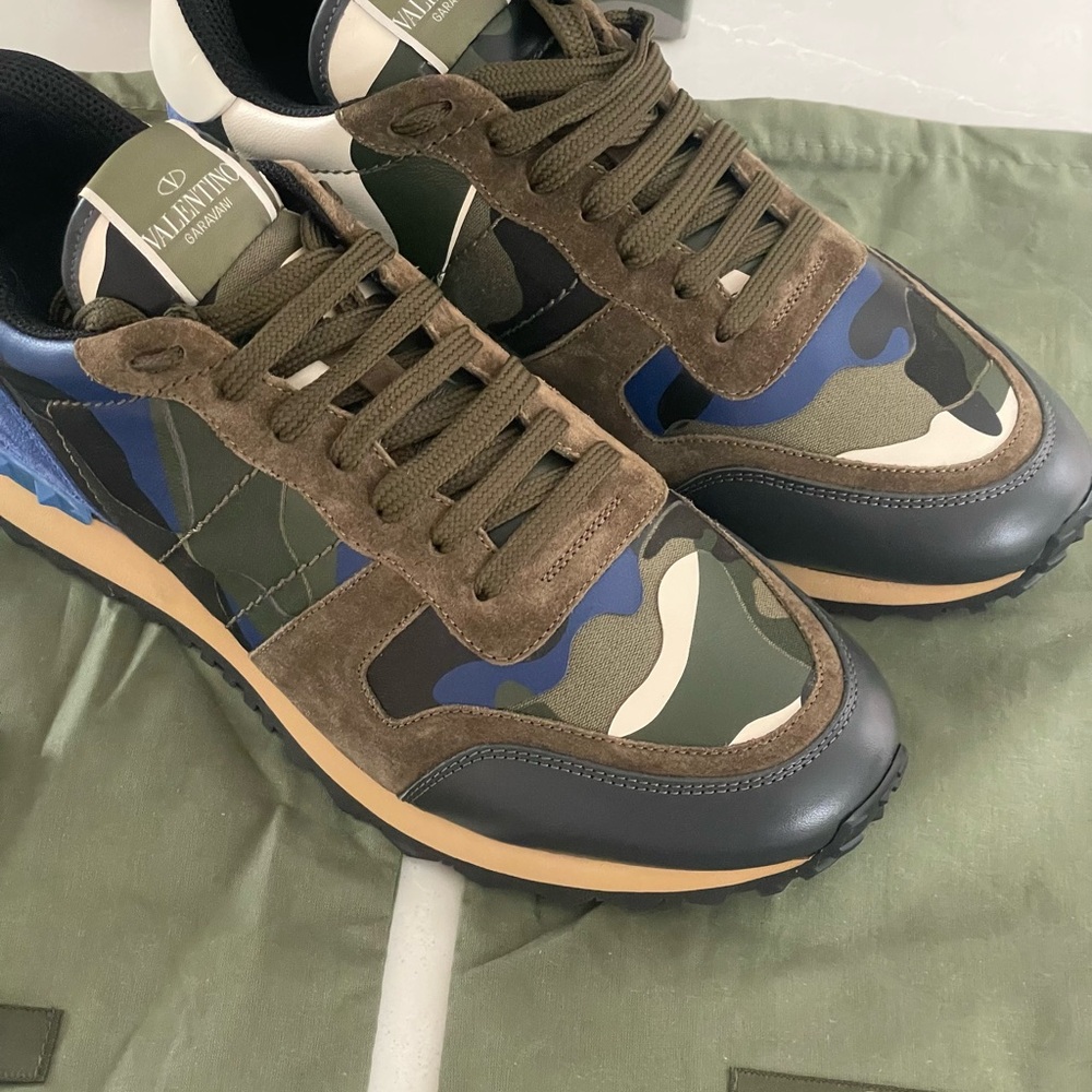 Valentino Garavani NEW Rockrunner Camouflage Runner Sneakers Size 10